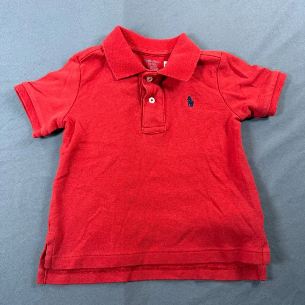 Ralph Lauren Baby Boy 18M Lot 3 Polo Shirts Striped Tee Navy Red Blue White